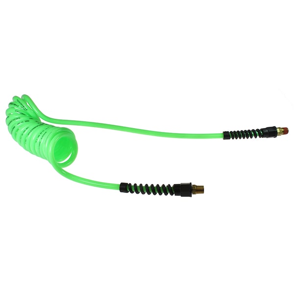 Flexcoil 1/4 ID x 20 ft 1/4 MPT Rigid x Swivel Neon Green